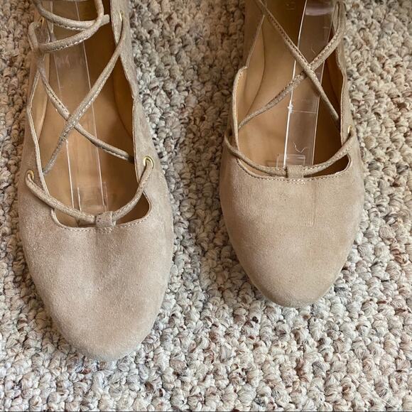 Nine West Tan Lace Up Ballet Flat - Picture 5 of 8